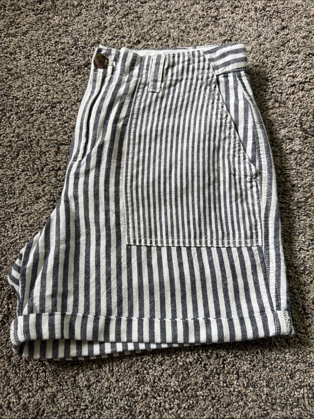 GAP Black & White Striped Linen/ Cotton Shorts